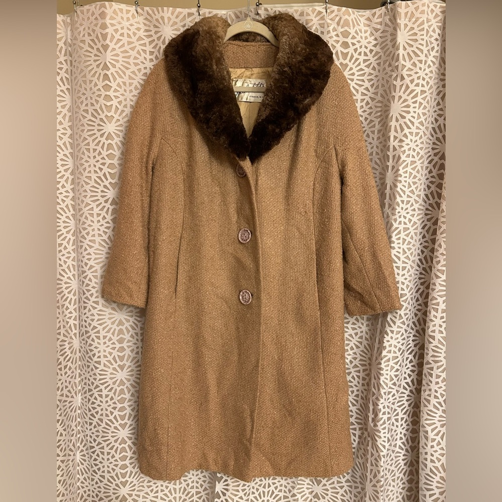 Vintage Shagmoor Coat With Faux Fur Collar - Picture 1 of 13